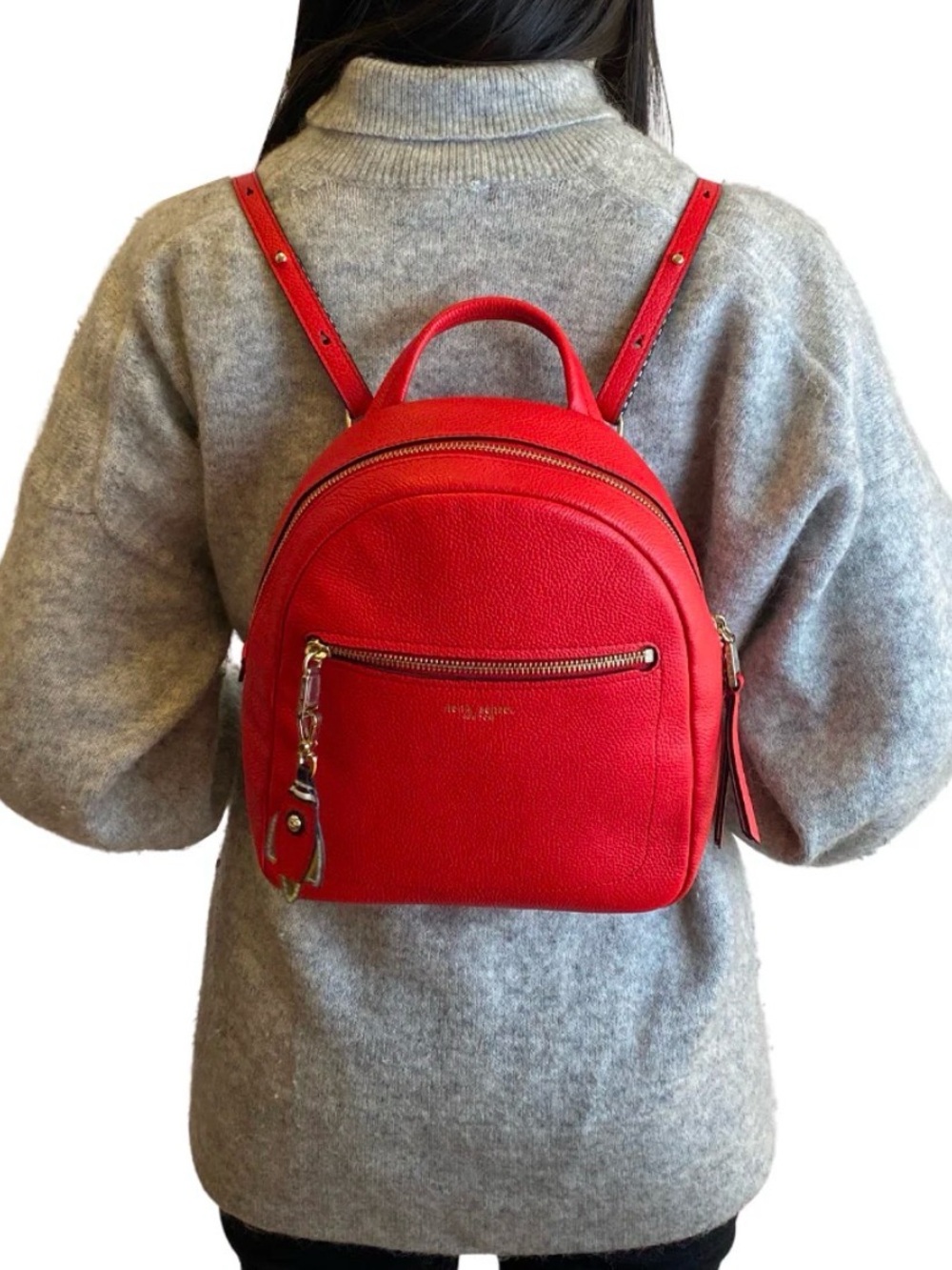 Henry Bendel Red pebbled Leather Mini Backpack - Women